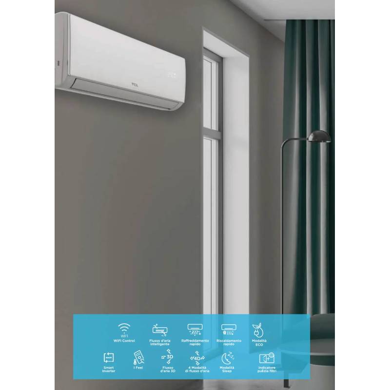 Climatizzatore monosplit Elite F2 Tcl 24000 btu inverter Wifi A++ R32 - immagine 7