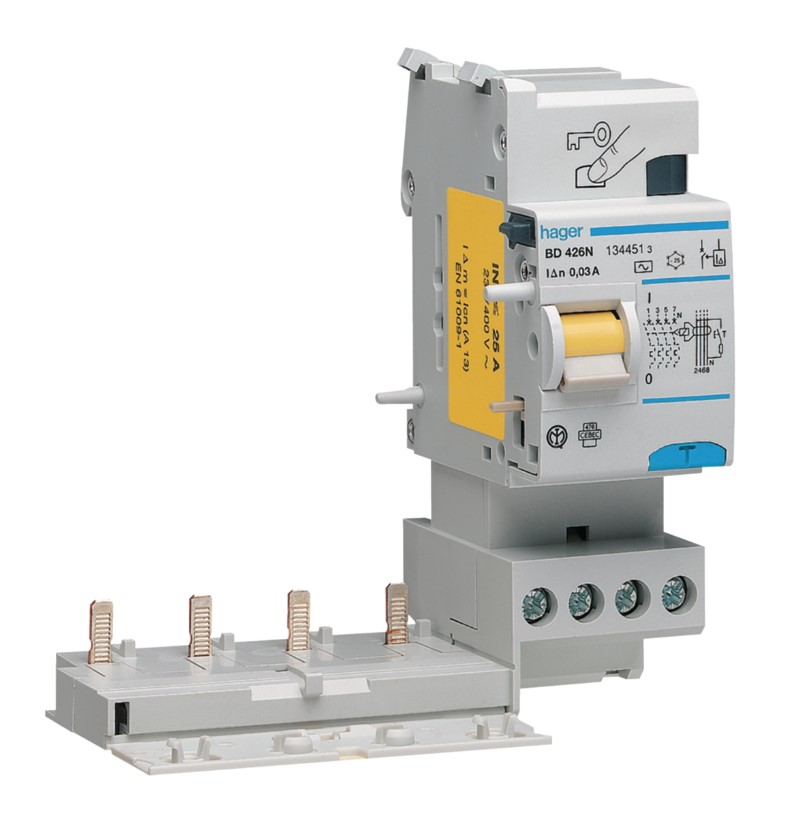 Blocco differenziale quadripolare (4P) da 25 Ampere e 300mA tipo A