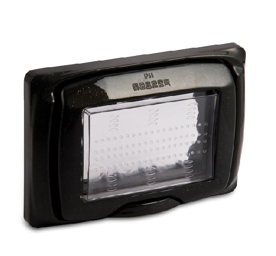Placca protettiva IP55 3 moduli grigio antracite Master 43703